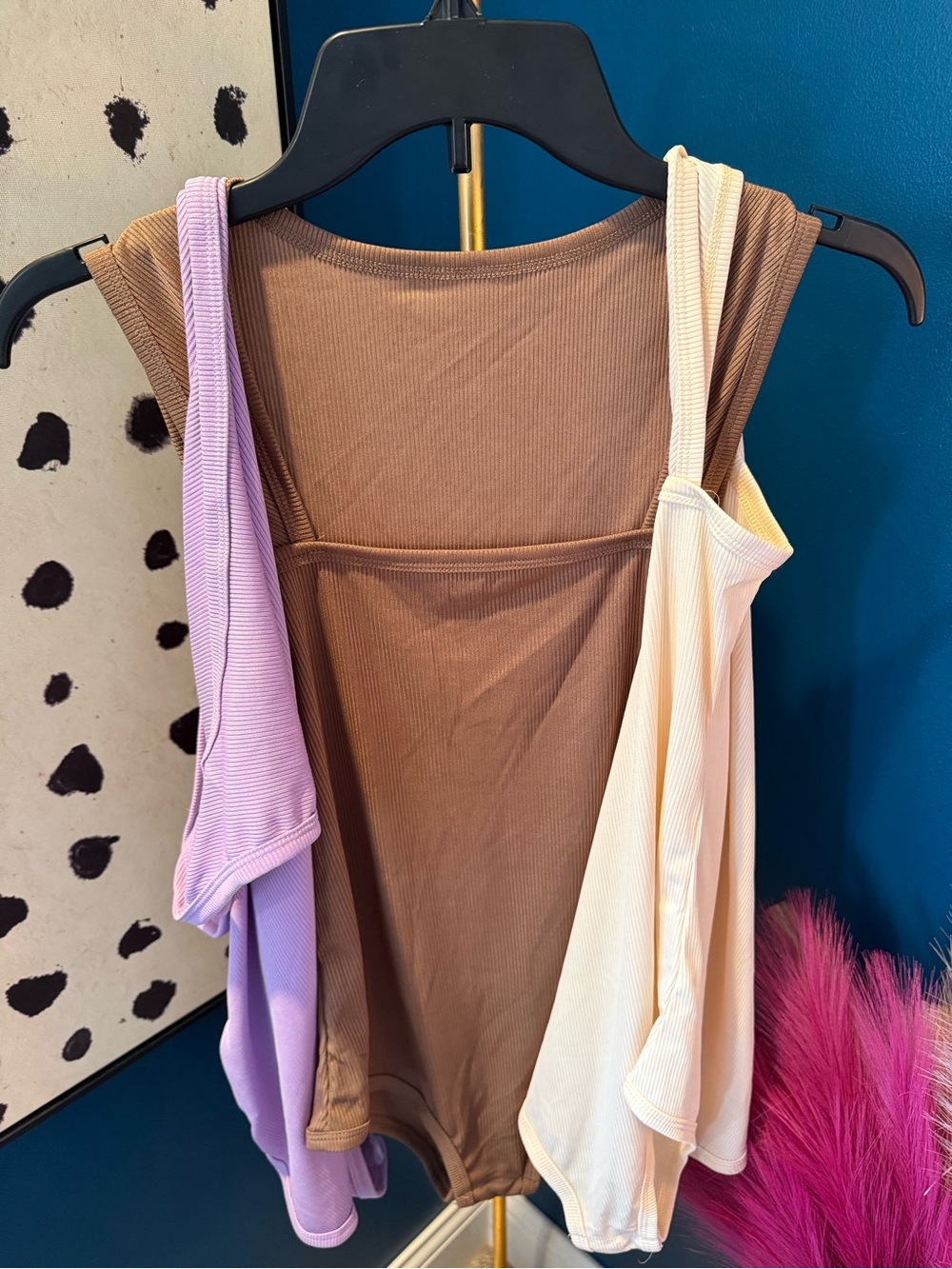 3 Piece Ribbed Scoop-Neck Bodysuits